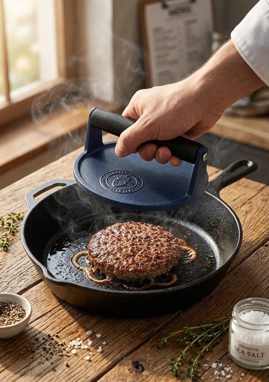 ARNA INNOVATION 7" Cast Iron Smash Burger Press image 3